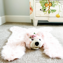 Load image into Gallery viewer, Soft Pink Faux-Fur Bear Rug