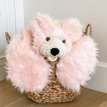 Load image into Gallery viewer, Soft Pink Faux-Fur Bear Rug