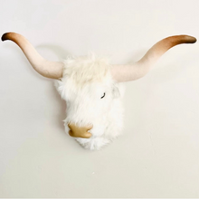 Load image into Gallery viewer, Longhorn White Highland Cow