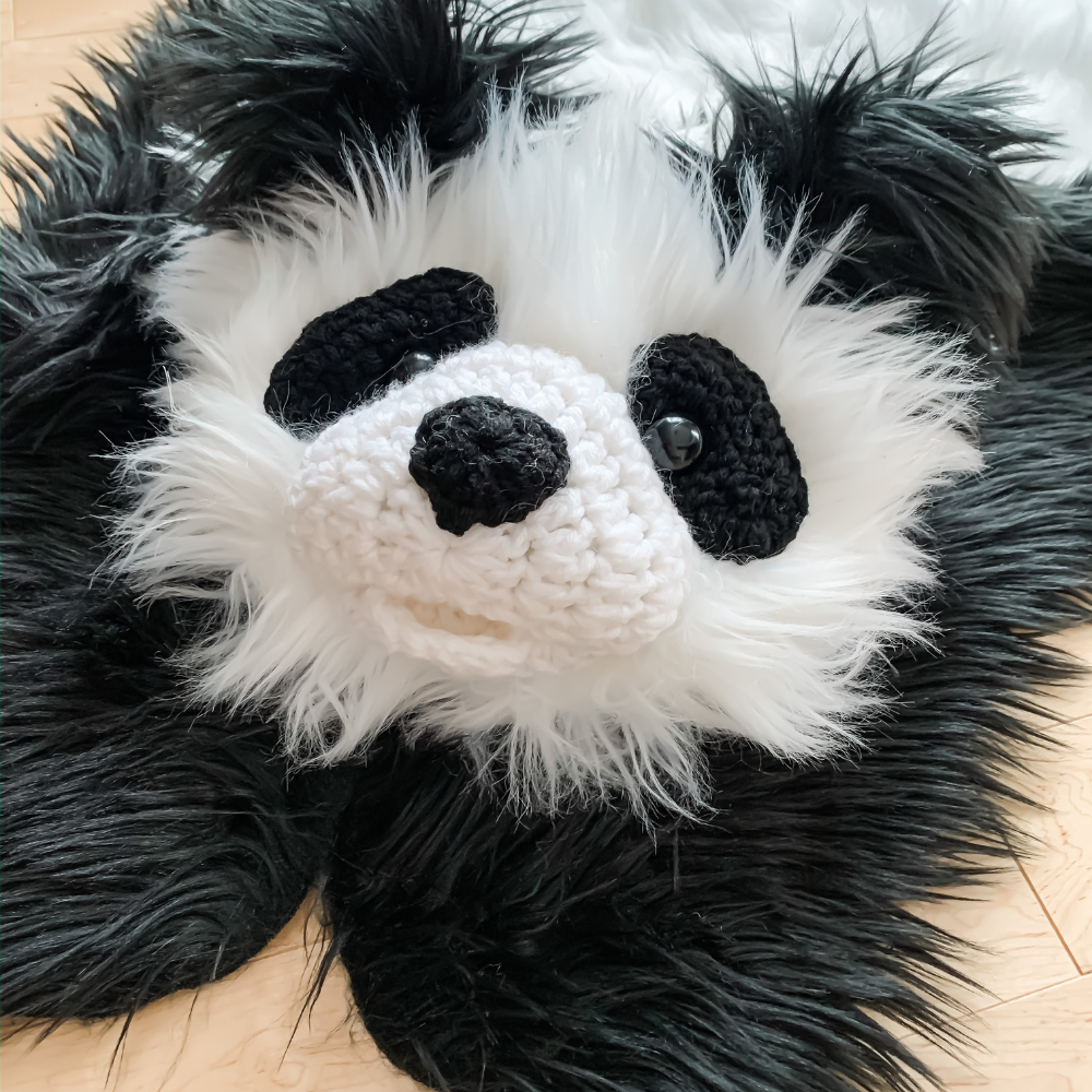 Panda Bear Faux-Fur Rug