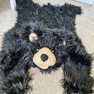 Black Bear Faux-Fur Rug
