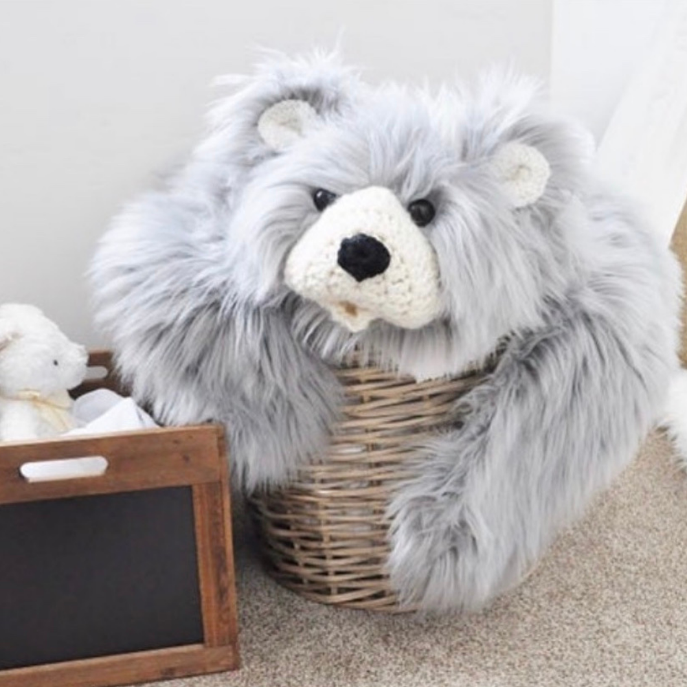 Teddy bear rug grey on sale